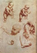 LEONARDO da Vinci Drawing of an Infant Germany oil painting artist